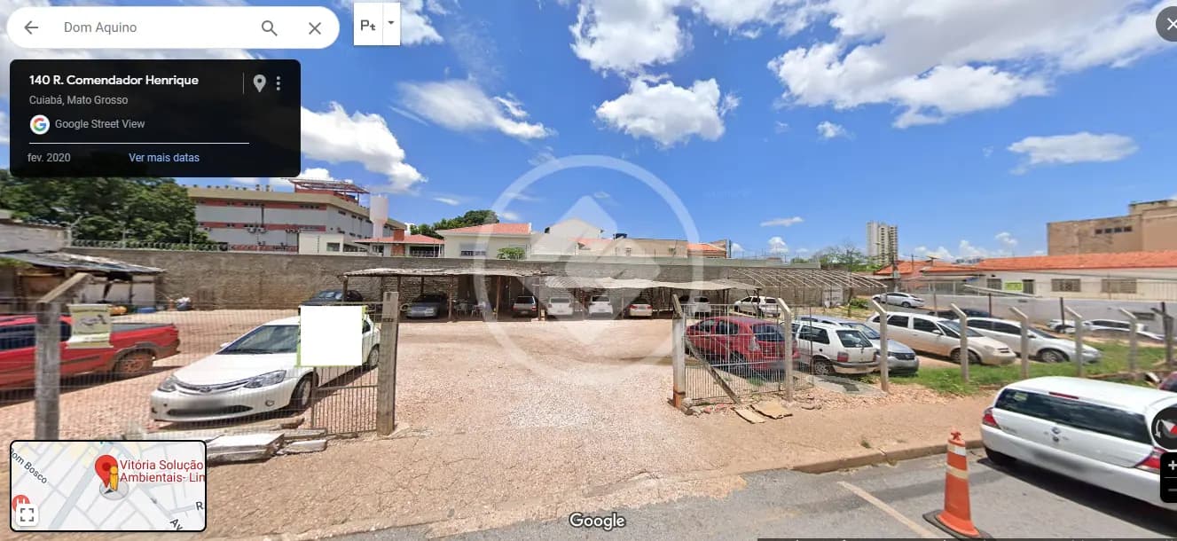Terreno localizado no centro da cidade de Cuiabá-MT, com área 1020,00 m², de esquina, excelente localização.
