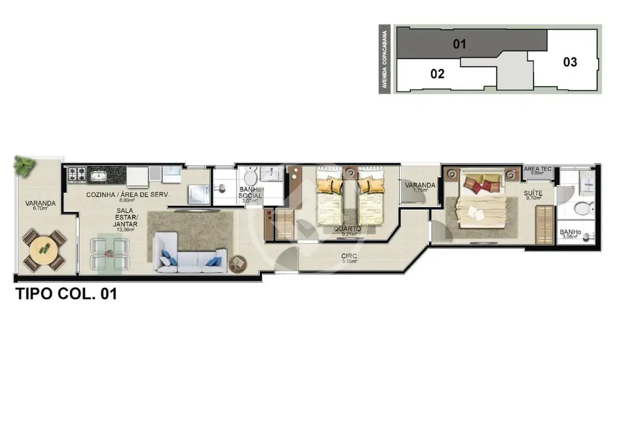 Apartamento 2 quartos no Praia do Morro, Guarapari — foto 3 de 5