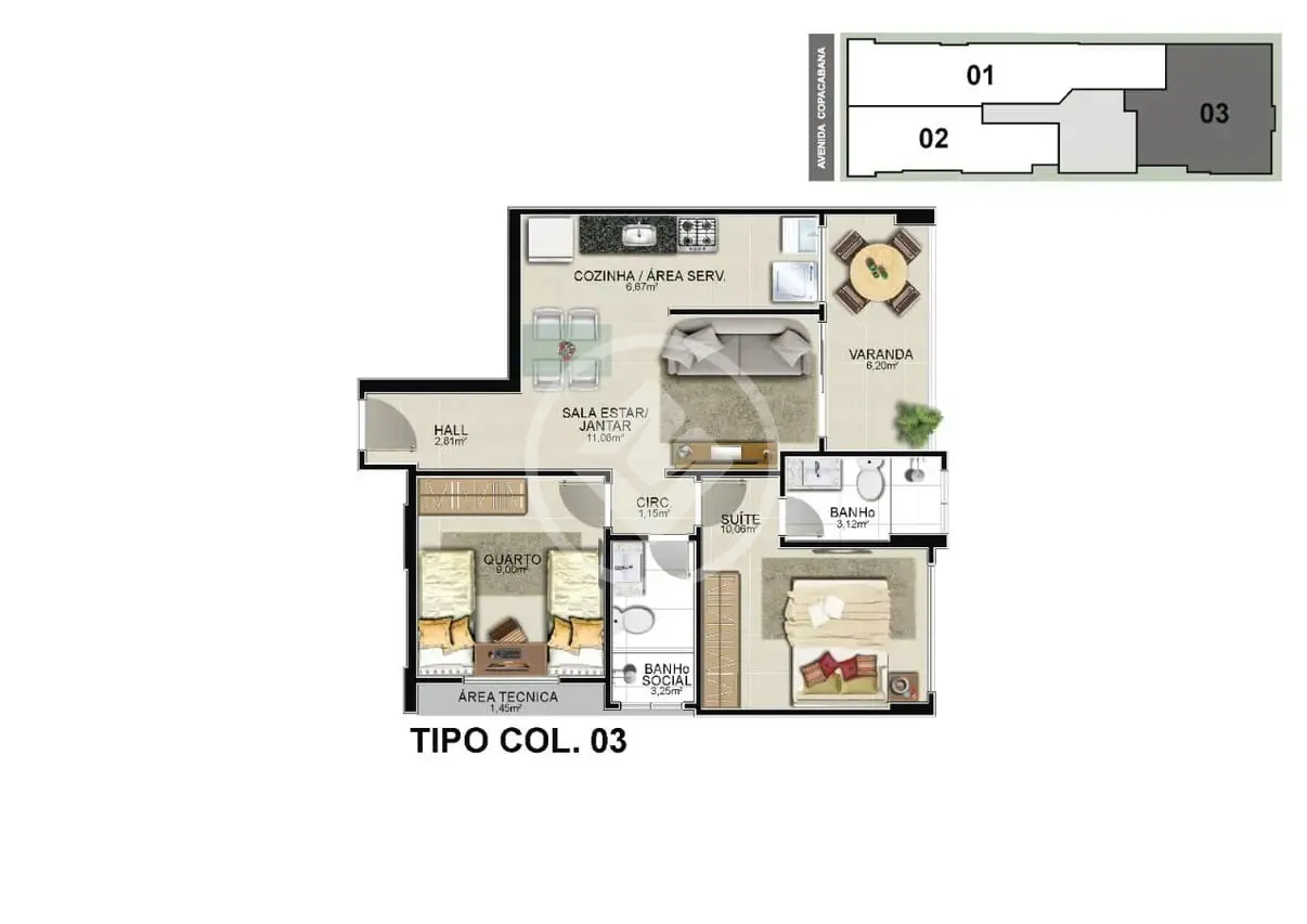 Apartamento 2 quartos no Praia do Morro, Guarapari — foto 4 de 5