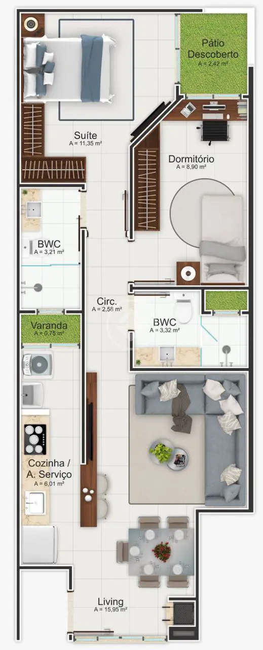 Apartamento 2 quartos no Cordeiros, Itajaí — foto 5 de 5