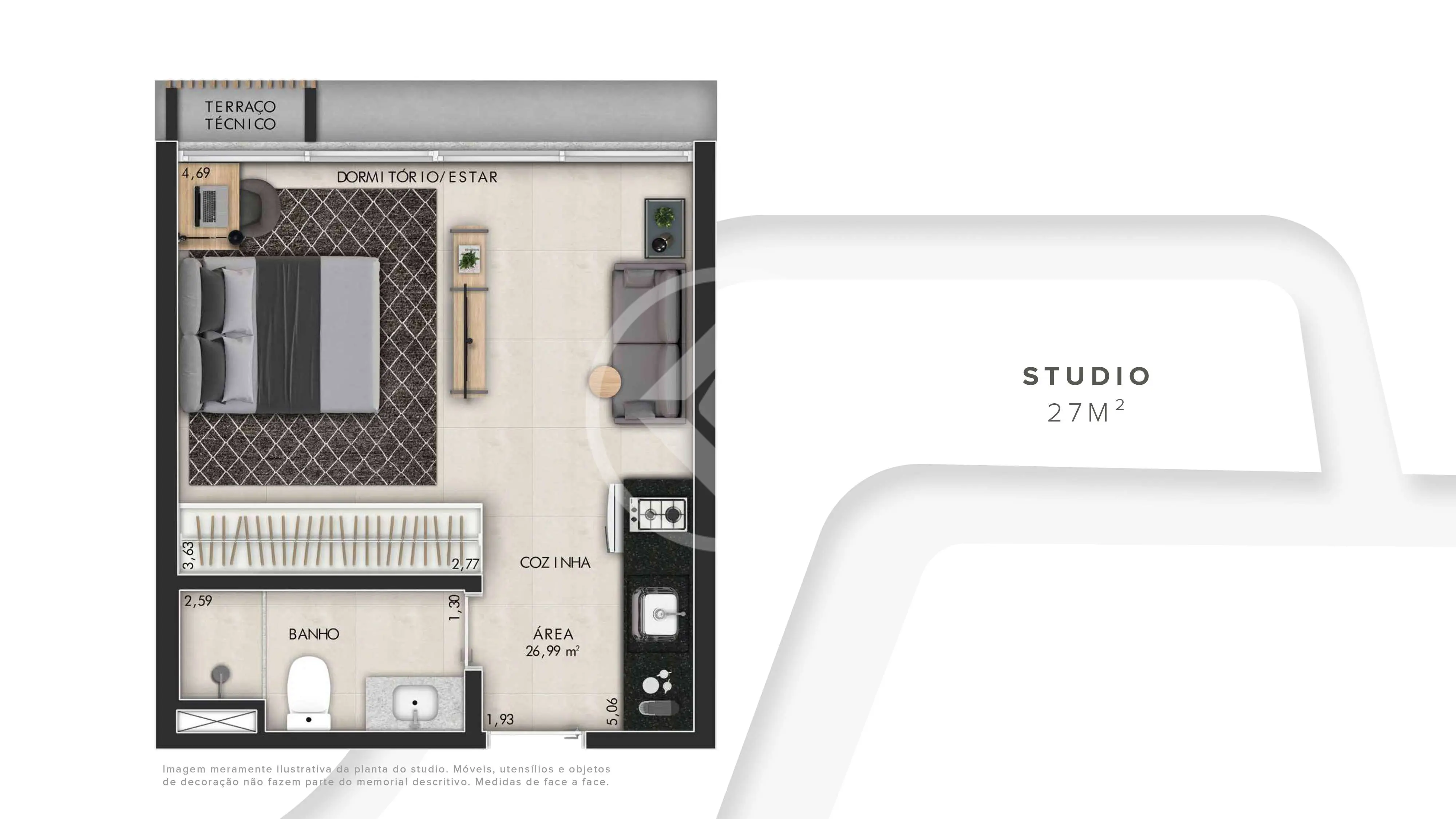 Loft / Studio 1 quarto no Jardim Tarraf II, São José do Rio Preto — foto 5 de 6