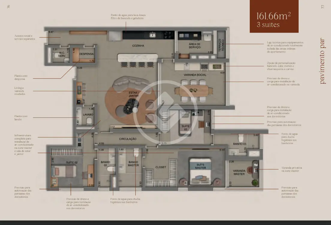 Apartamento à Venda com 3 Quartos, sendo 3 Suítes - 161,66m² - Morada da Colina - Uberlândia/MG