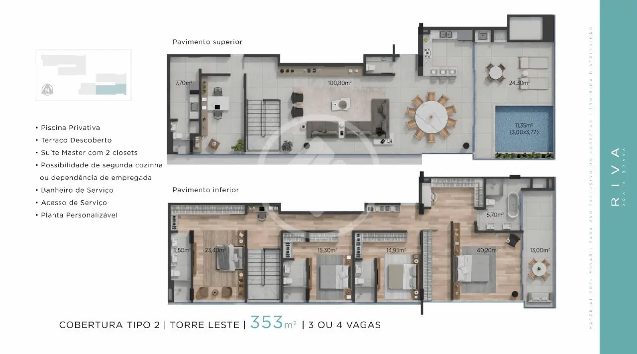Apartamento 3 quartos no Praia Brava de Itajaí, Itajaí — foto 5 de 6