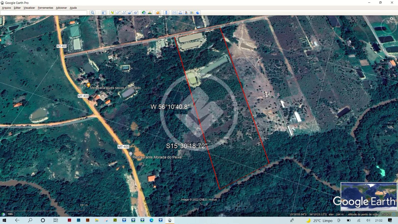 Vendo Terreno com 7.39 HCT com 4 tanques e acesso ao Rio no condomínio Porto Bandeira Cuiabá MT Valor R$ 500.000,00