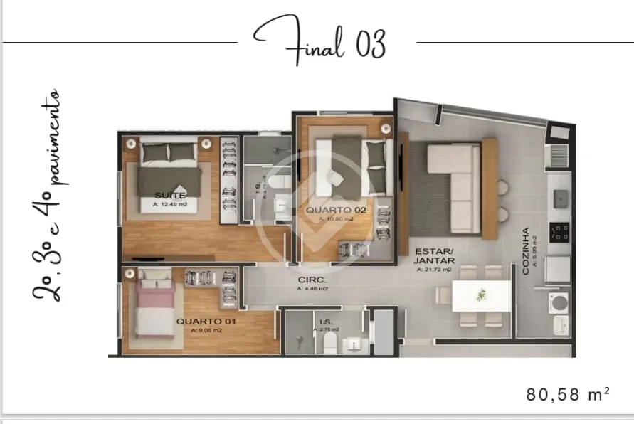 Apartamento 3 quartos no Portão, Curitiba — foto 3 de 6