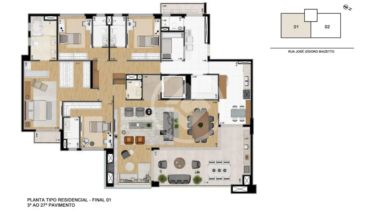 Apartamento 4 quartos no Campo Comprido, Curitiba — foto 4 de 6