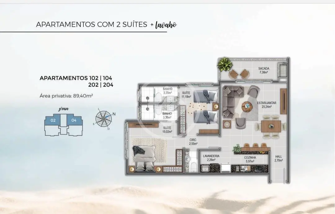Apartamento Cachoeira do Bom Jesus, Florianópolis - SC — foto 1