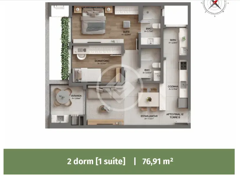 Apartamento 2 quartos no Cacupé, Florianópolis — foto 4 de 5