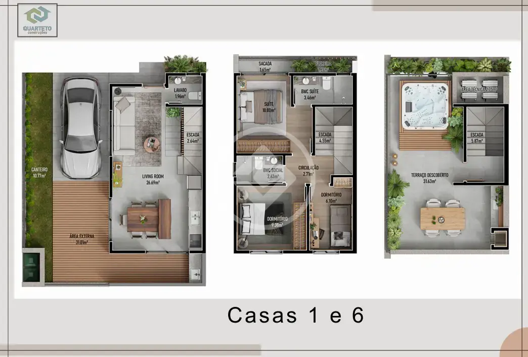 Casa Condomínio 3 quartos no Ribeirão da Ilha, Florianópolis — foto 5 de 6