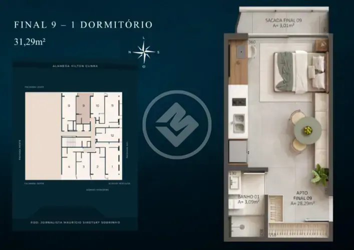 Loft / Studio 1 quarto no JURERÊ, Florianópolis — foto 4 de 4