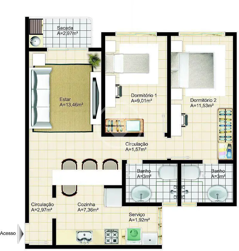 Apartamento Ipiranga, São José - SC — foto 2