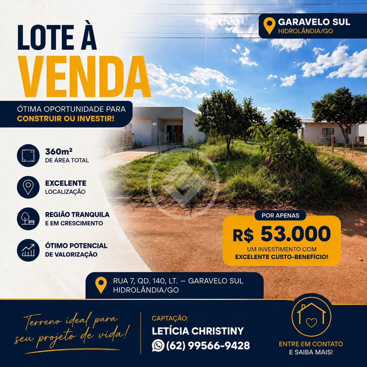 Hidrolândia - Terreno no Setor Garavelo Sul