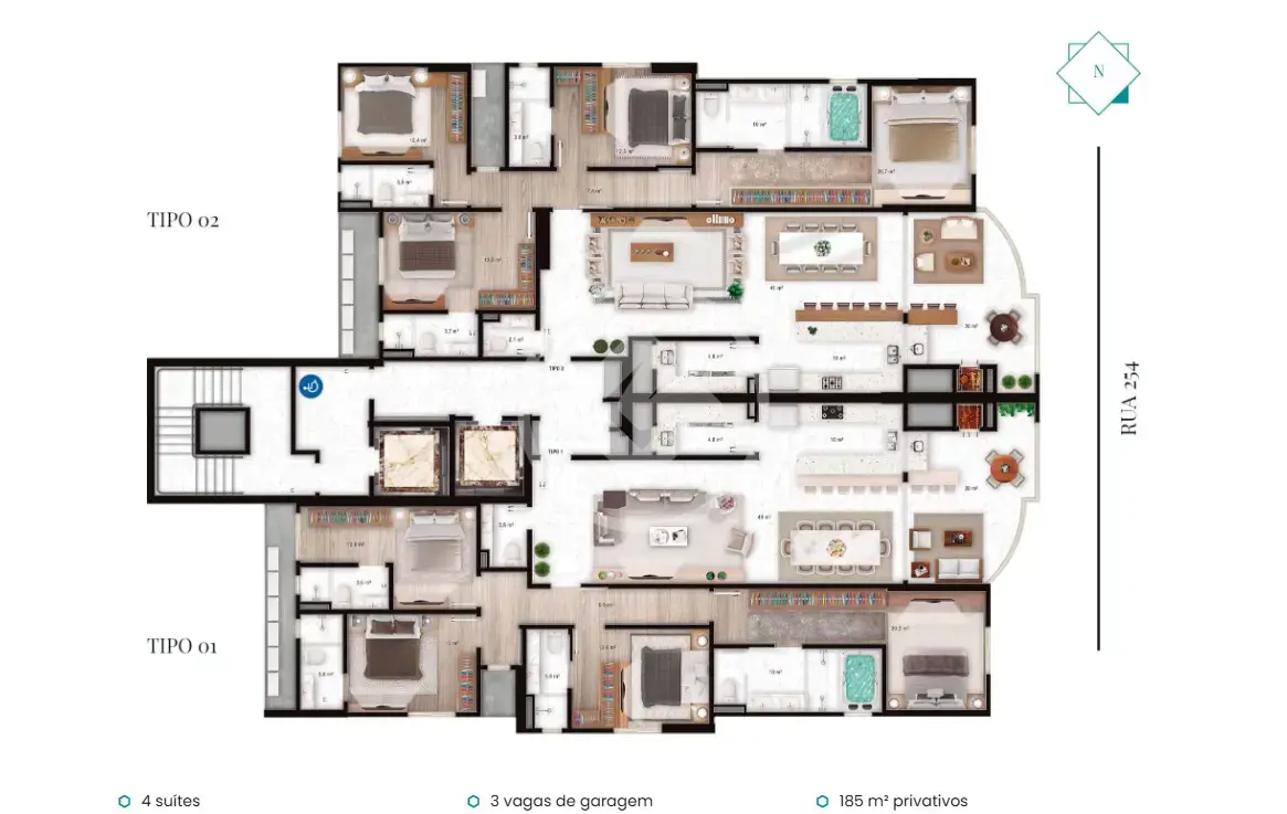 Apartamento 4 quartos no Meia Praia, Itapema — foto 3 de 4