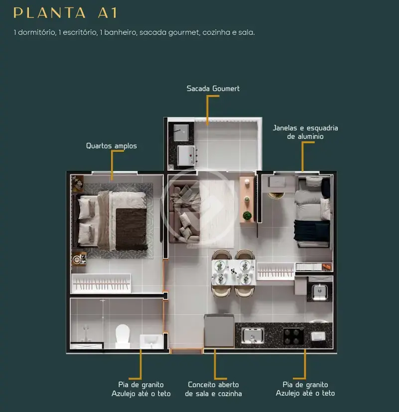 Apartamento 1 quarto no Jardim Sao Luiz, Ribeirão Preto — foto 2 de 2