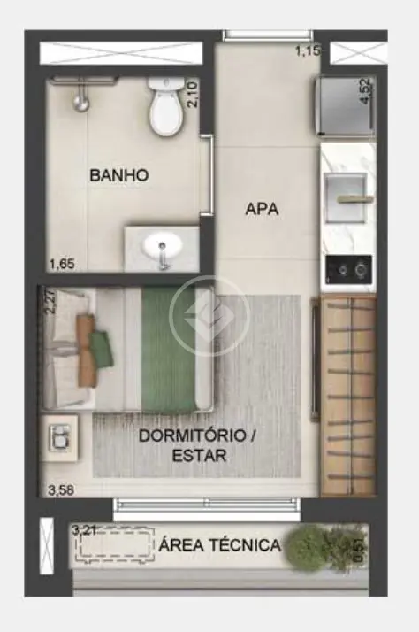 Loft / Studio 1 quarto no Brooklin Novo, São Paulo — foto 4 de 6