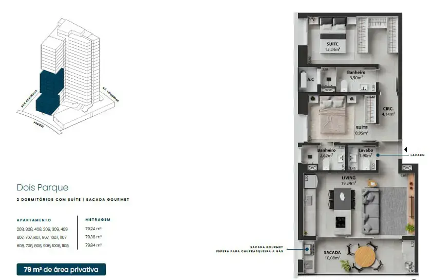 Apartamento 2 quartos no Parque Una, Uberlândia — foto 3 de 6